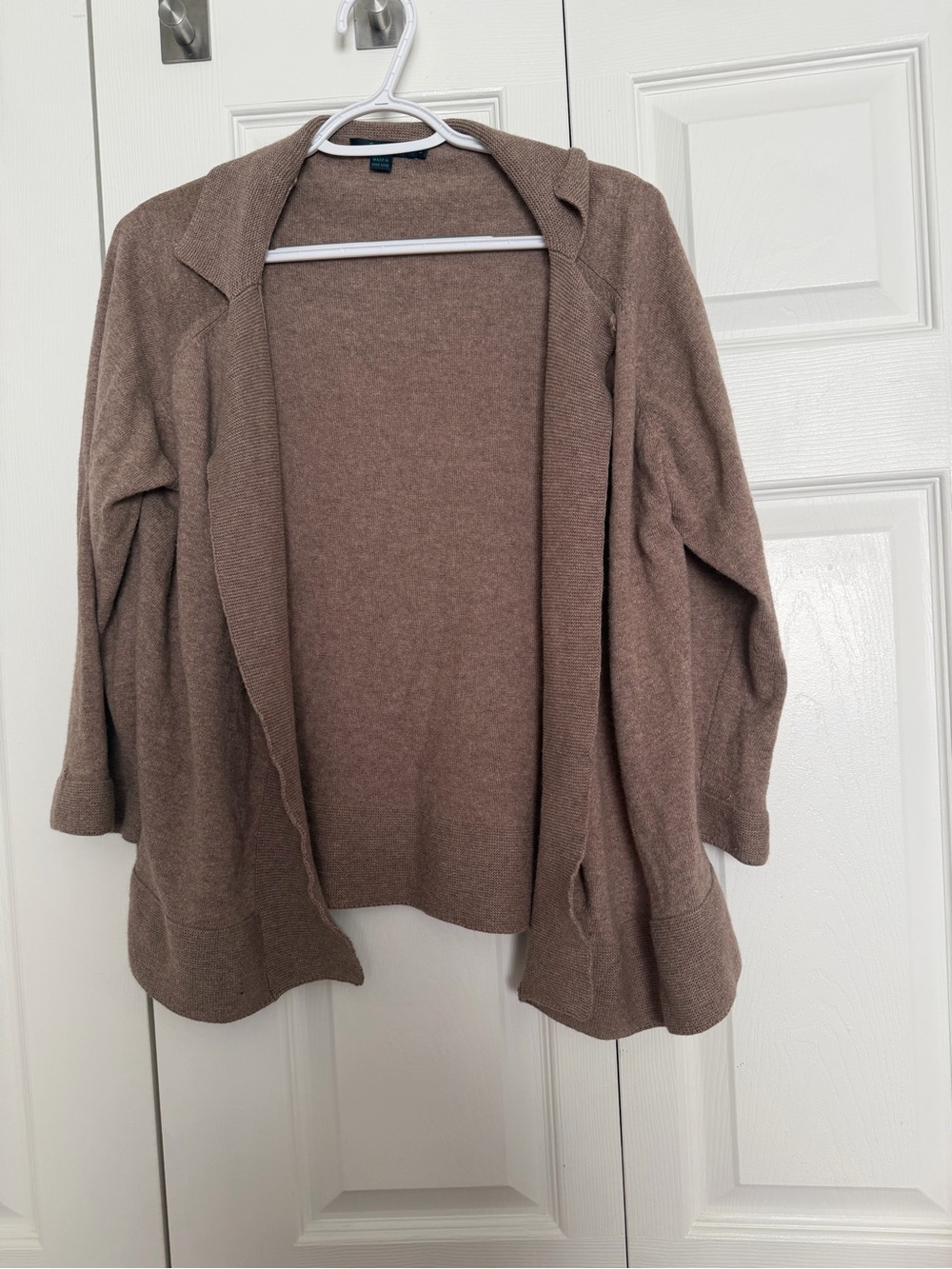 Boden vintage label Y2K Taupe Open Front Knit Cardigan Sweater - UK 14 - Picture 1 of 11